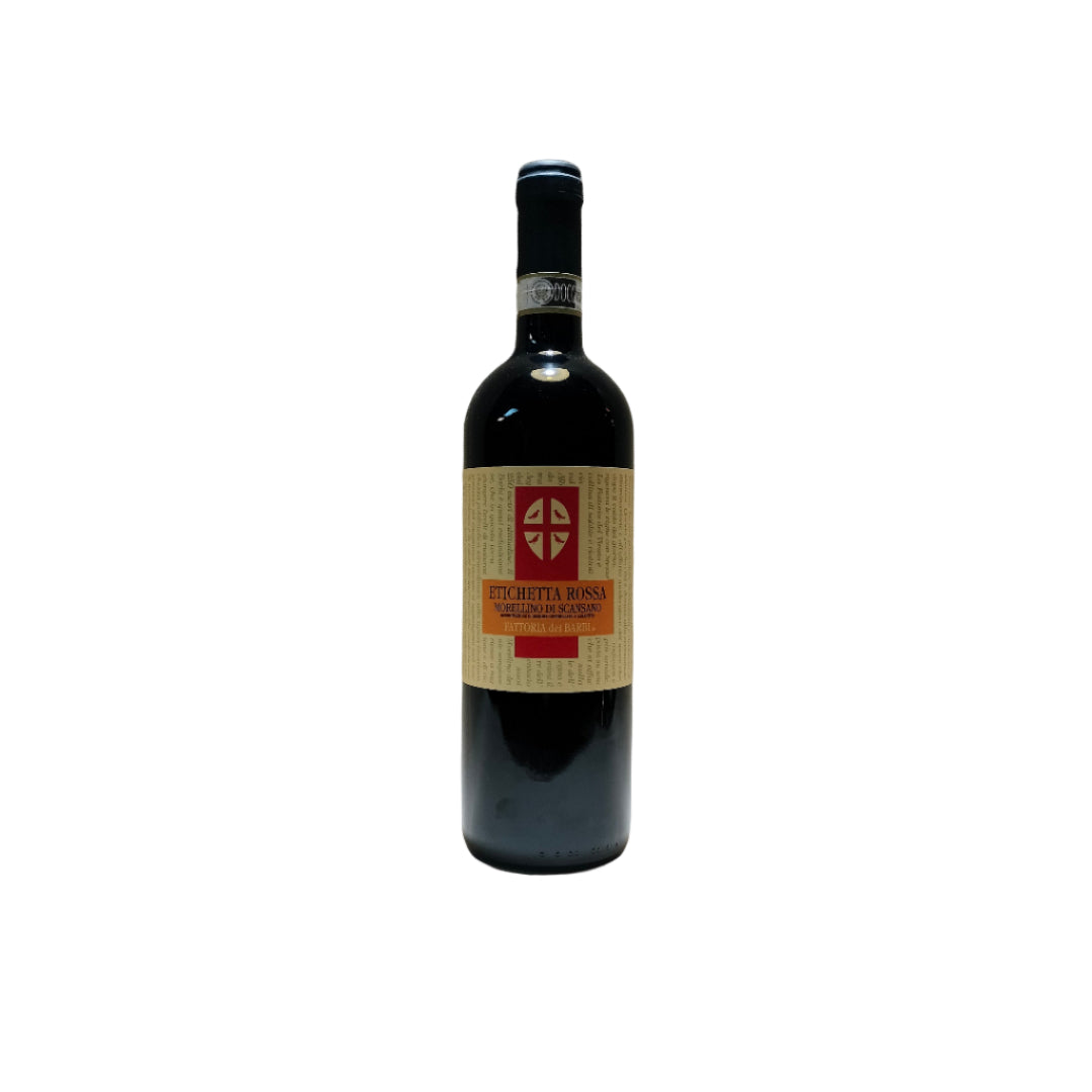 Morellino di Scansano Fattoria dei Barbi etichetta rossa vino rosso Toscana sangiovese  DOCG 75cl